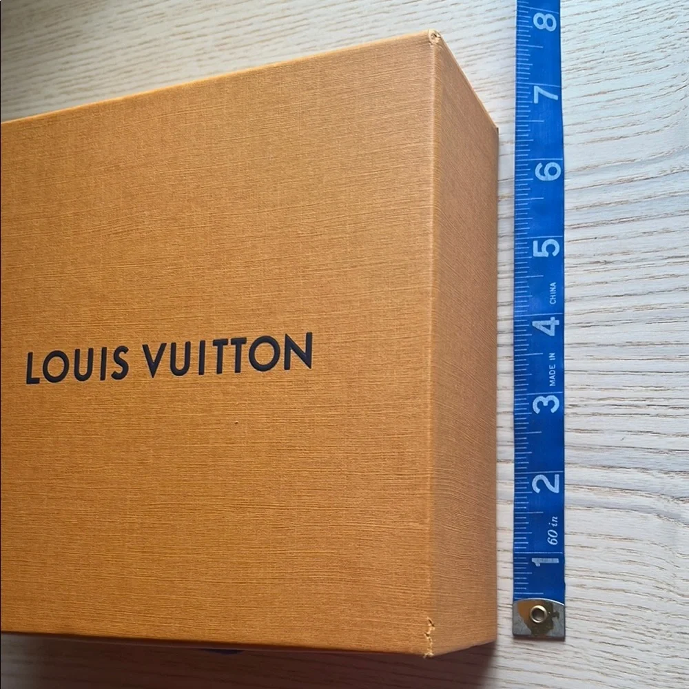 Louis Vuitton Empty Orange Box with Blue Tab & Holiday Ribbon
